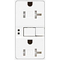 Eaton Wiring Devices TRSGF20W GFCI Duplex Receptacle, 2 -Pole, 20 A, 125 V, Back, Side Wiring, NEMA: 5-20R, White