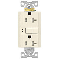 Eaton Wiring Devices TRSGF20LA GFCI Duplex Receptacle, 2 -Pole, 20 A, 125 V, Back, Side Wiring, NEMA: 5-20R