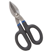 Vulcan TS-01407 Snip, 7 in OAL, 2 in L Cut, Straight Cut, Carbon Steel Blade, Non-Slip Grip Handle, Black/Blue Handle