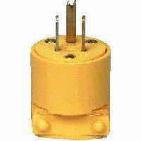 PLUG VINYL YEL 15A 125V