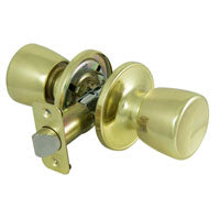 ProSource TS730BRA4V Knob Lockset, Knob Handle, Metal, Polished Brass, 2-3/8 to 2-3/4 in Backset, 44 x 57 mm Strike