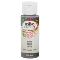 TESTORS 297495 Craft Paint, Metallic, Graphite, 2 oz, Bottle