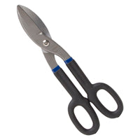 Vulcan TS-01412 Snip, 12 in OAL, 3 in L Cut, Straight Cut, Carbon Steel Blade, Non-Slip Grip Handle, Black/Blue Handle