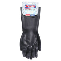 SPONTEX 33555 High-Tensile Strength Protective Gloves, L, 16-1/2 in L, Neoprene, Black