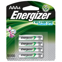 Energizer NH12BP-4 Rechargeable Battery, 1.2 V Battery, 850 mAh, AAA Battery, Nickel-Metal Hydride