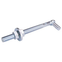 ProSource LR086 Bolt Hook, 3/4 in Thread, 7-1/8 in L Thread, 10 in L, Steel, Zinc-Plated