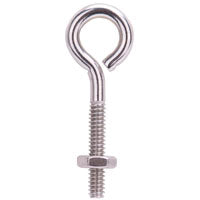 ProSource LR292 Eye Bolt, 4.7 mm Thread, Machine Thread, 1 in L Thread, 3/4 in Dia Eye, 94 lb Working Load