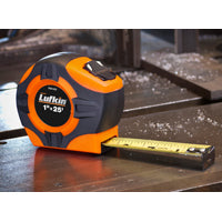 Crescent Lufkin PHV1425DN Tape Measure, 25 ft L Blade, 1 in W Blade, Steel Blade, ABS Case, Orange Case