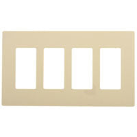 Eaton Cooper Wiring PJS PJS264LA Wallplate, 4-7/8 in L, 8.56 in W, 4 -Gang, Polycarbonate, Light Almond