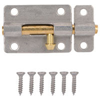 ProSource CL-192-PS Barrel Bolt, 0.31 Dia in Bolt Head, 3 in L Bolt, Brass Pin/Steel, Galvanized Zinc Plated