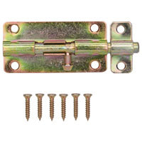 ProSource BH-101-PS Lockable Barrel Bolt, 0.31 Dia in Bolt Head, 4 in L Bolt, Steel, Satin Brass