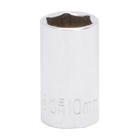 Vulcan MT6490171 Drive Socket, 10 mm Socket, 1/4 in Drive, 6-Point, Chrome Vanadium Steel, Chrome