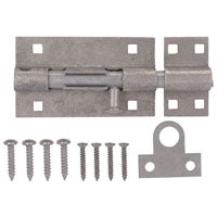 ProSource 33305MGS-PS Padlockable Barrel Bolt, 0.31 Dia in Bolt Head, 6 in L Bolt, Galvanized Steel