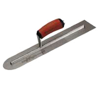 Marshalltown MXS66RED Finishing Trowel, 16 in L Blade, 4 in W Blade, Spring Steel Blade, Front Round End, Curved Handle