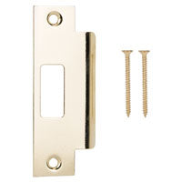 Prosource HSH-006-PS Door Strike Plate, 4-7/8 in L, 2 in W, Steel, Brass