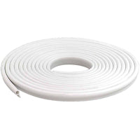 M-D 78394 Gasket Weatherstrip, 1/2 in W, 17 ft L, Vinyl, White