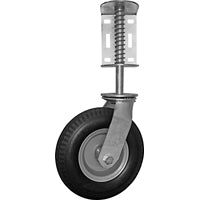 Shepherd Hardware 9798 Gate Caster, 8 in Dia Wheel, 2-1/2 in W Wheel, Rubber Wheel, Black/Silver, 200 lb