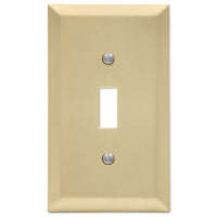 Amerelle 163TSB Wallplate, 4-11/16 in L, 2-7/8 in W, 1 -Gang, Steel, Satin Brass