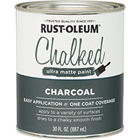 RUST-OLEUM Chalked 285144 Chalked Paint, Ultra Matte, Charcoal, 30 oz, Quart