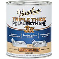 VARATHANE 284470 Polyurethane Paint, Gloss, Liquid, Clear, 1 qt, Can