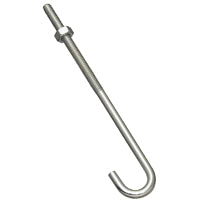 National Hardware 2195BC Series N232-900 J-Bolt, 1/4 in Thread, 3 in L Thread, 6 in L, 100 lb Working Load, Steel, Zinc