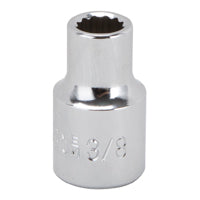 Vulcan MT6514715 Drive Socket, 3/8 in Socket, 1/2 in Drive, 12-Point, Chrome Vanadium Steel, Chrome