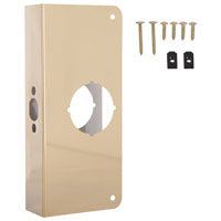 ProSource HSH-050SBP-PS Door Reinforcer, 2-3/8 in Backset, 1-3/4 in Thick Door, Steel, Brass, 9 in H, 4 in W