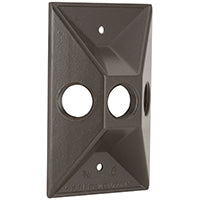 HUBBELL 5189-2 Cluster Cover, 4-19/32 in L, 2-27/32 in W, Rectangular, Zinc, Bronze, Powder-Coated