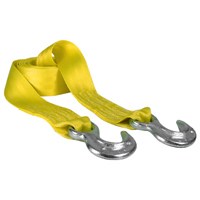 KEEPER 89815 Tow Strap, 12,000 lb Rope, 5000 lb Vehicle, 2 in W, 15 ft L, Hook End, Polyester, Yellow