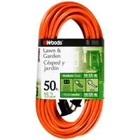 Woods 0723 Extension Cord, 16 AWG Cable, 50 ft L, 13 A, 125 V, Orange