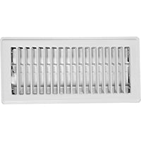 Imperial RG0179 Standard Floor Register, 11-3/4 in W Duct Opening, 2 in H Duct Opening, Steel, White