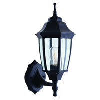 Boston Harbor BRT-BPP1611-BK Outdoor Wall Lantern, 120 V, 60 W, A19 or CFL Lamp, Aluminum Fixture, Black