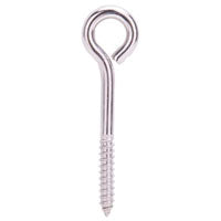 ProSource LR260 Lag Eye Bolt, 7.5 mm Thread, Screw Thread, 1-1/2 in L Thread, 1 in Dia Eye, 294 lb Working Load, Zinc