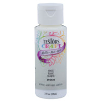 TESTORS 292430A Craft Paint, Matte, White, 2 oz, Bottle