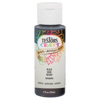 TESTORS 292492 Craft Paint, Metallic, Black, 2 oz, Bottle