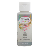 TESTORS 292495A Craft Paint, Silver, 2 oz, Bottle