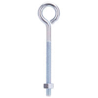 ProSource LR272 Eye Bolt, 6.4 mm Thread, Machine Thread, 2-3/8 in L Thread, 1 in Dia Eye, 146 lb Working Load, Steel