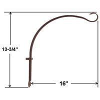 Landscapers Select GB-3040 Hanging Plant Hook, 16 in L, Steel, Hammered Bronze, Wall Mount Mounting