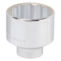 Vulcan MT-SM6060 Drive Socket, 60 mm Socket, 3/4 in Drive, 12-Point, Chrome Vanadium Steel, Chrome