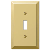 Amerelle 163TBR Wallplate, 4-15/16 in L, 2-7/8 in W, 1 -Gang, Steel, Polished Brass