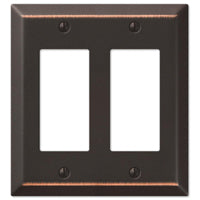 Amerelle Century 163RRDB Wallplate, 4-15/16 in L, 4-9/16 in W, 2 -Gang, Steel, Bronze