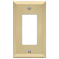 Amerelle Century 163RSB Wallplate, 4-15/16 in L, 2-7/8 in W, 1 -Gang, Steel, Gold, Satin Brass