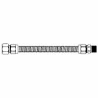 BrassCraft CSSL47R-24P Gas Connector, 1/2 x 3/8 in, Stainless Steel, 24 in L