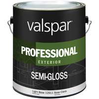 Valspar Professional 12900 Series 045.0012911.007 Exterior Paint, Semi-Gloss, Light Base, 1 gal