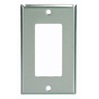 Eaton Cooper Wiring 93401 93401-BOX1 Wallplate, 4-1/2 in L, 2-3/4 in W, 1 -Gang, Stainless Steel, Brushed Satin