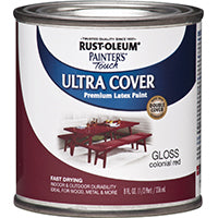 RUST-OLEUM PAINTER'S Touch 1964730 Brush-On Paint, Gloss, Colonial Red, 0.5 pt Can