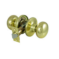 ProSource TF730V-PS Door Knob, Knob Handle, Metal, Polished Brass, 2-3/8 to 2-3/4 in Backset, 44 x 57 mm Strike