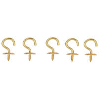 ProSource Cup Hook, 9/32 in Opening, 2.5 mm Thread, 15/16 in L, Brass, Brass