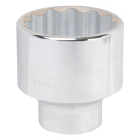 Vulcan MT-SM6055 Drive Socket, 55 mm Socket, 3/4 in Drive, 12-Point, Chrome Vanadium Steel, Chrome