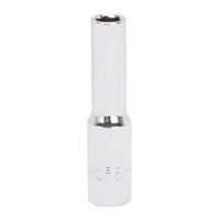 Vulcan MT6487804 Drive Socket, 6 mm Socket, 1/4 in Drive, 6-Point, Chrome Vanadium Steel, Chrome